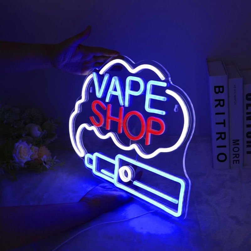 LED VAPE SHOP Smoke Neon Sign  - Vaping Store avaliação e preço