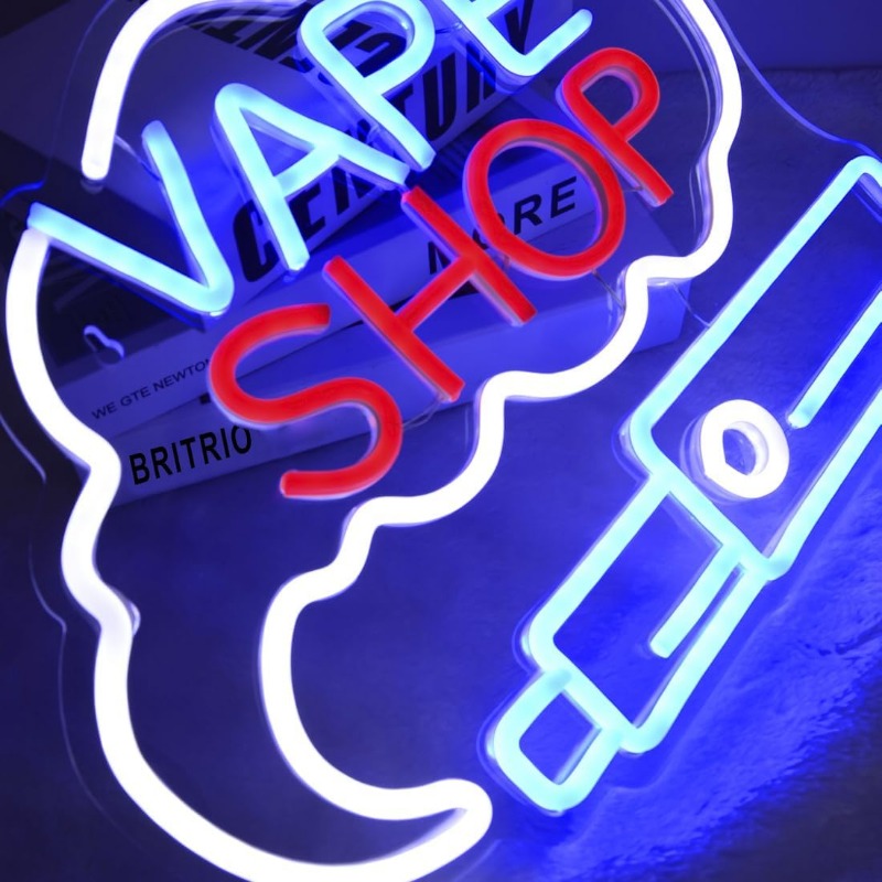LED VAPE SHOP Smoke Neon Sign  - Vaping Store avaliação e preço