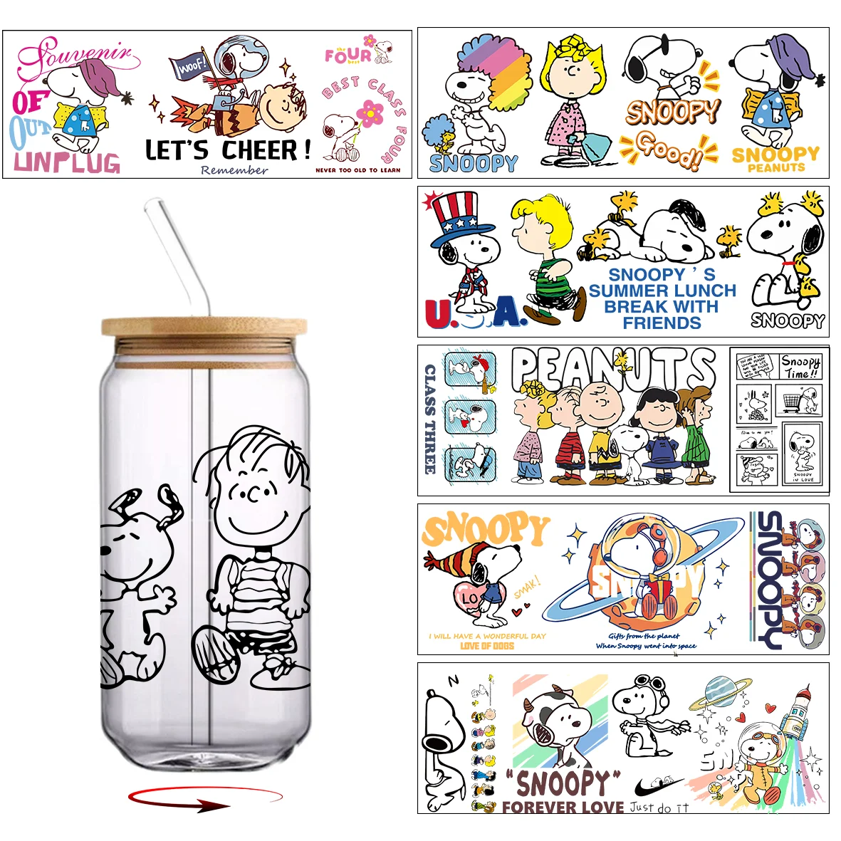 30*10cm Snoopy Series UV DTF C - Rdta Tank Glass avaliação e preço