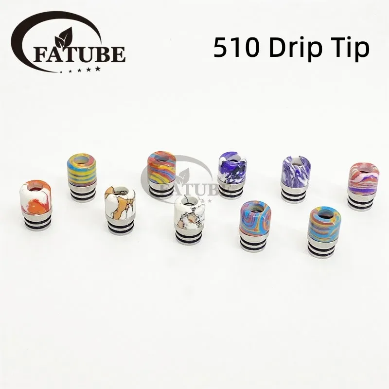 1PC/10PCS 510 Stainless Steel  - Drip Tip Resin avaliação e preço