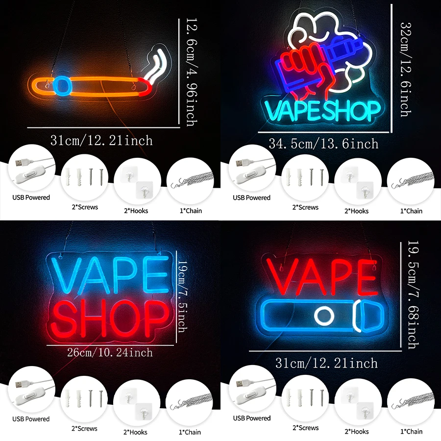 Light Up Sign For Smoke Store, - Vaping Shop avaliação e preço