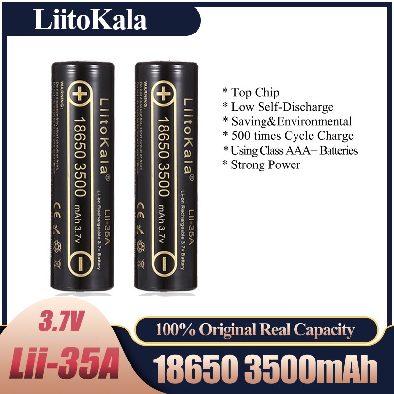 2-10pcs LiitoKala Lii-35A 1865 - Vape Battery 18650 avaliação e preço