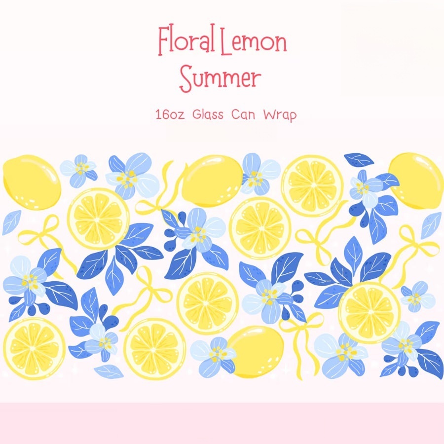 Lemon Floral UV DTF Transfer S - Rdta Tank Glass avaliação e preço