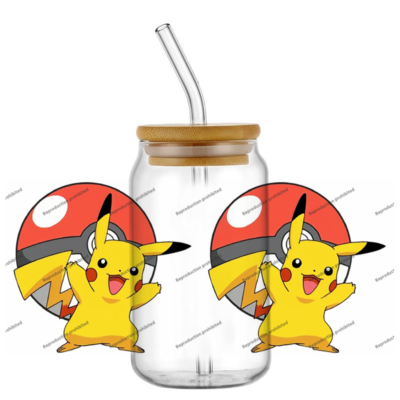 Pokemon pattern UV DTF cup wra - Rdta Tank Glass avaliação e preço