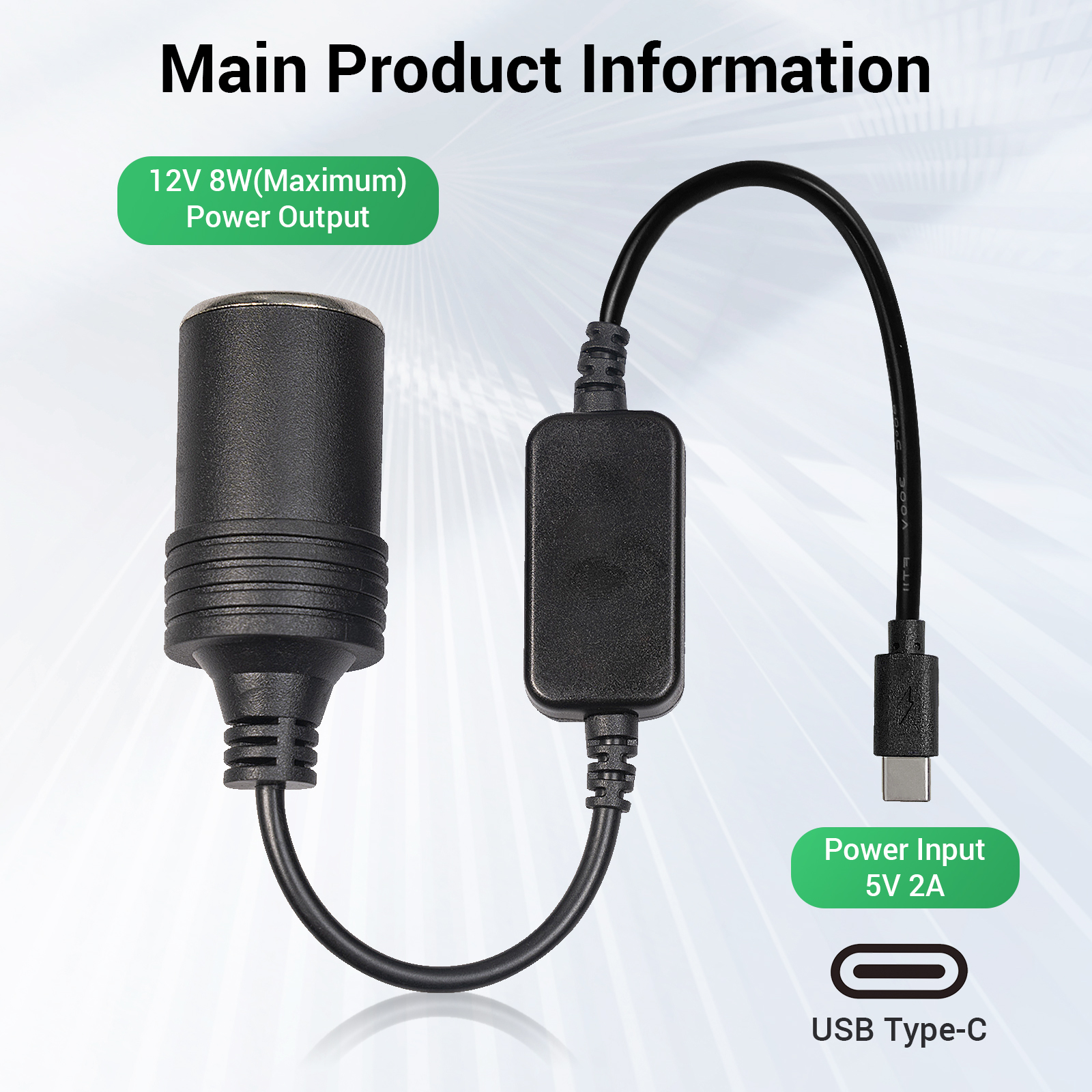 1pc 5V 2A USB To 12V Cigarette - Accessories Experts Vape avaliação e preço