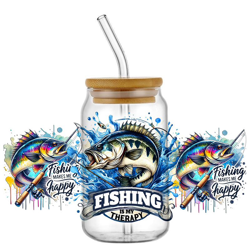 UV DTF Go Fishing Design Trans - Rdta Tank Glass avaliação e preço