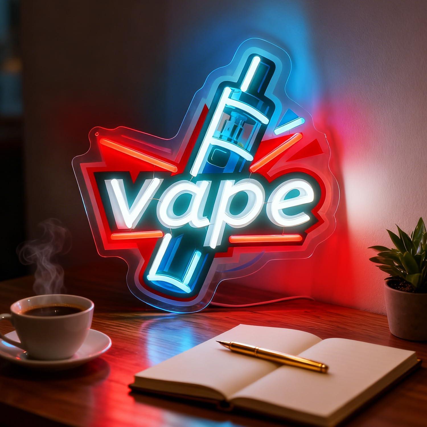 Vape Neon Sign USB Dimmable LE - Vaping Store avaliação e preço