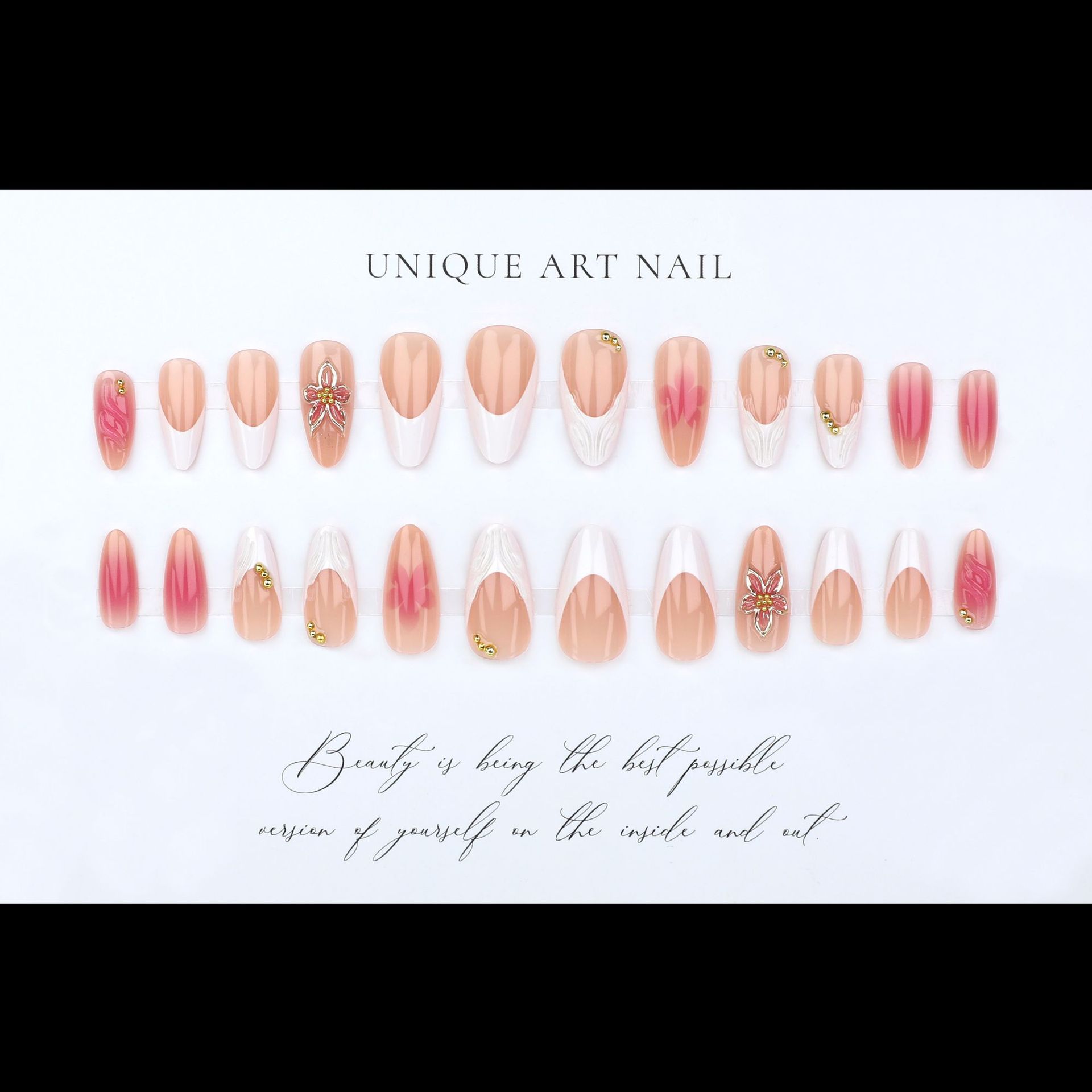 24pcs Simple White French Nude - Drip Tip Resin avaliação e preço