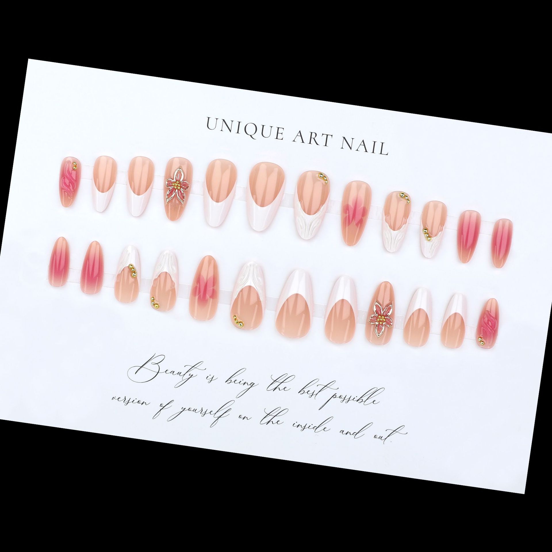 24pcs Simple White French Nude - Drip Tip Resin avaliação e preço