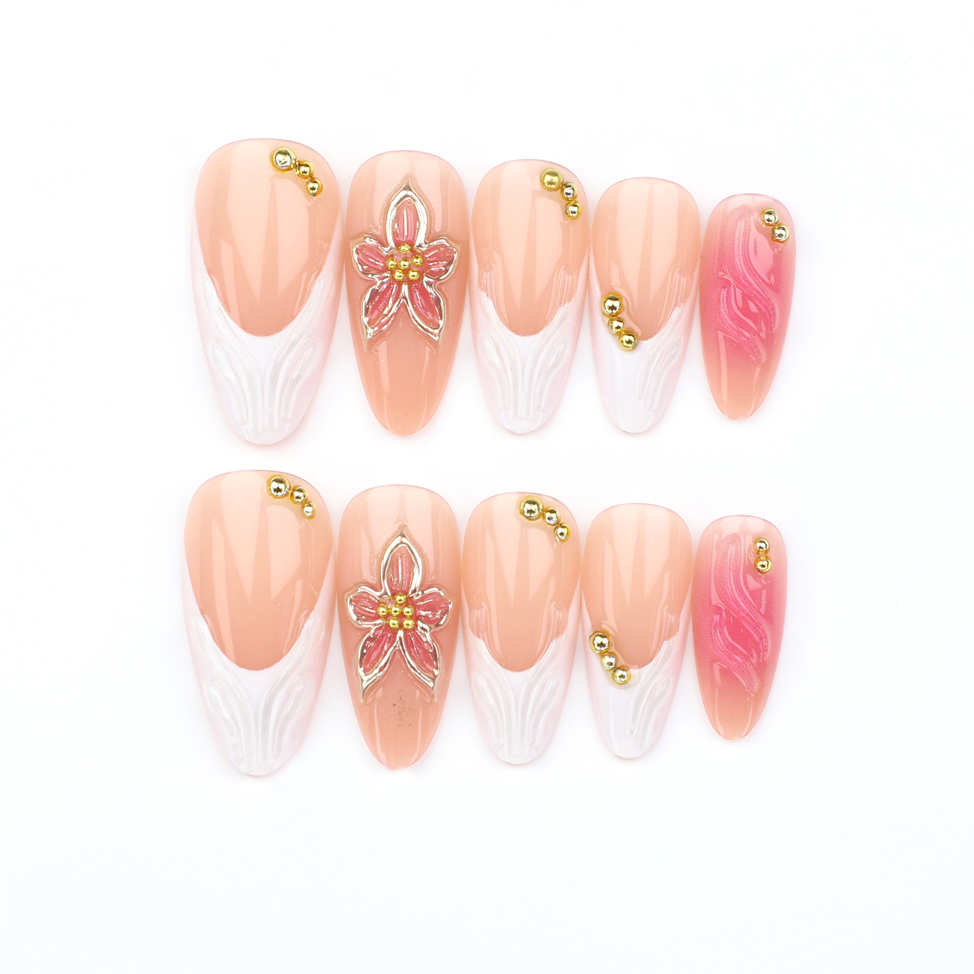 24pcs Simple White French Nude - Drip Tip Resin avaliação e preço