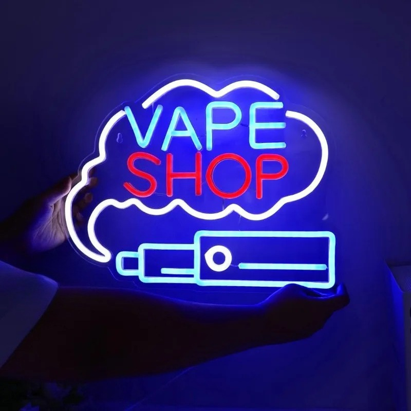 LED VAPE SHOP Smoke Neon Sign  - Vaping Store avaliação e preço