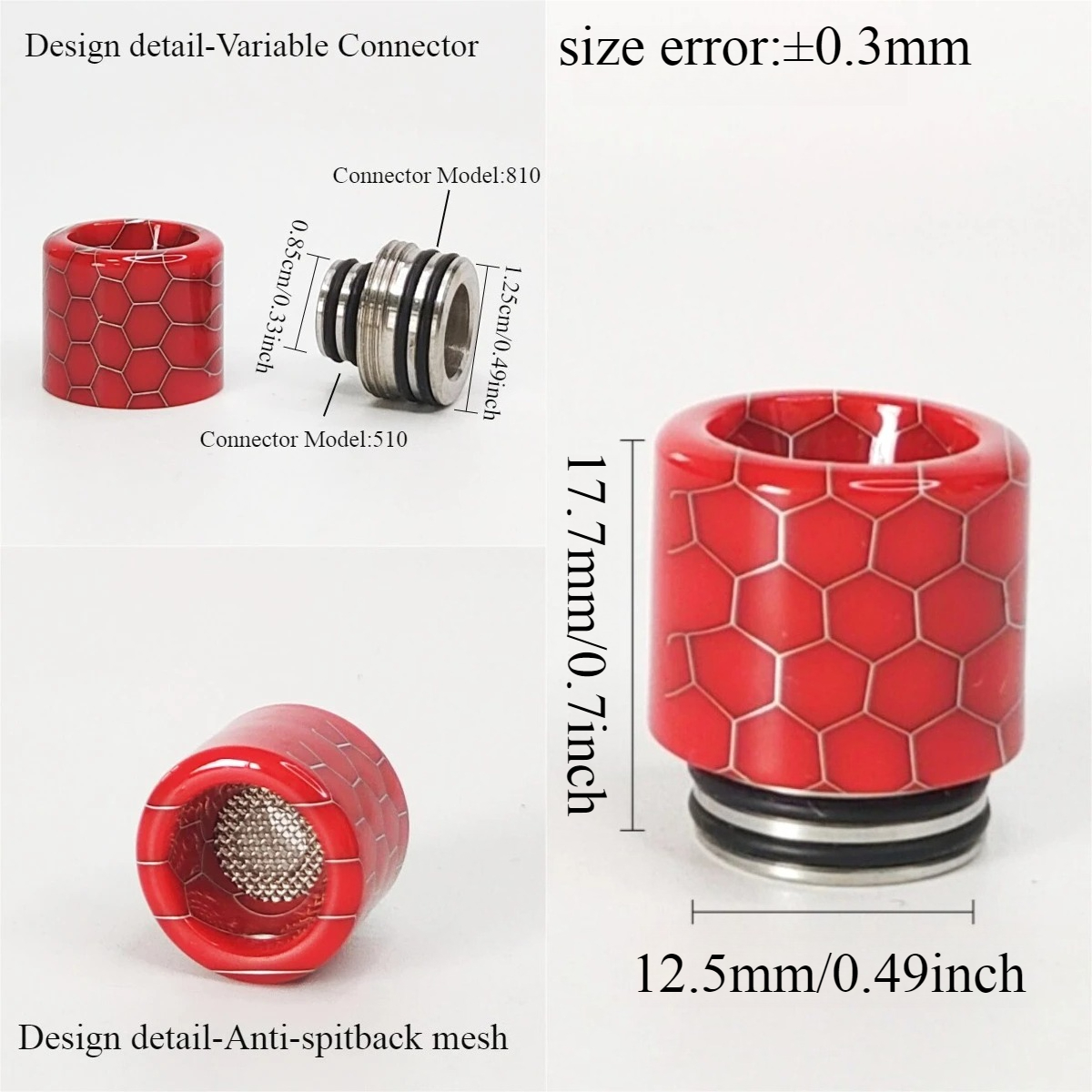 1PC 510 810 Convertible Adapte - Drip Tip Resin avaliação e preço