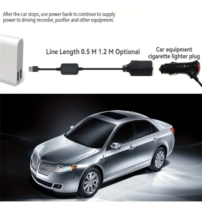 1pc 5V 2A USB To 12V Cigarette - Accessories Experts Vape avaliação e preço