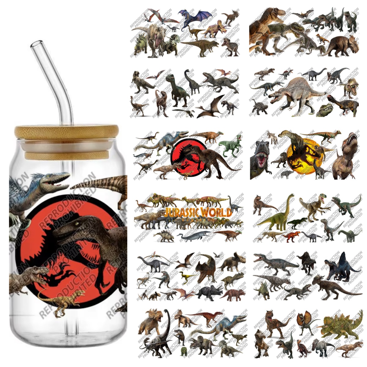 Popular Dinosaur World Design  - Rdta Tank Glass avaliação e preço
